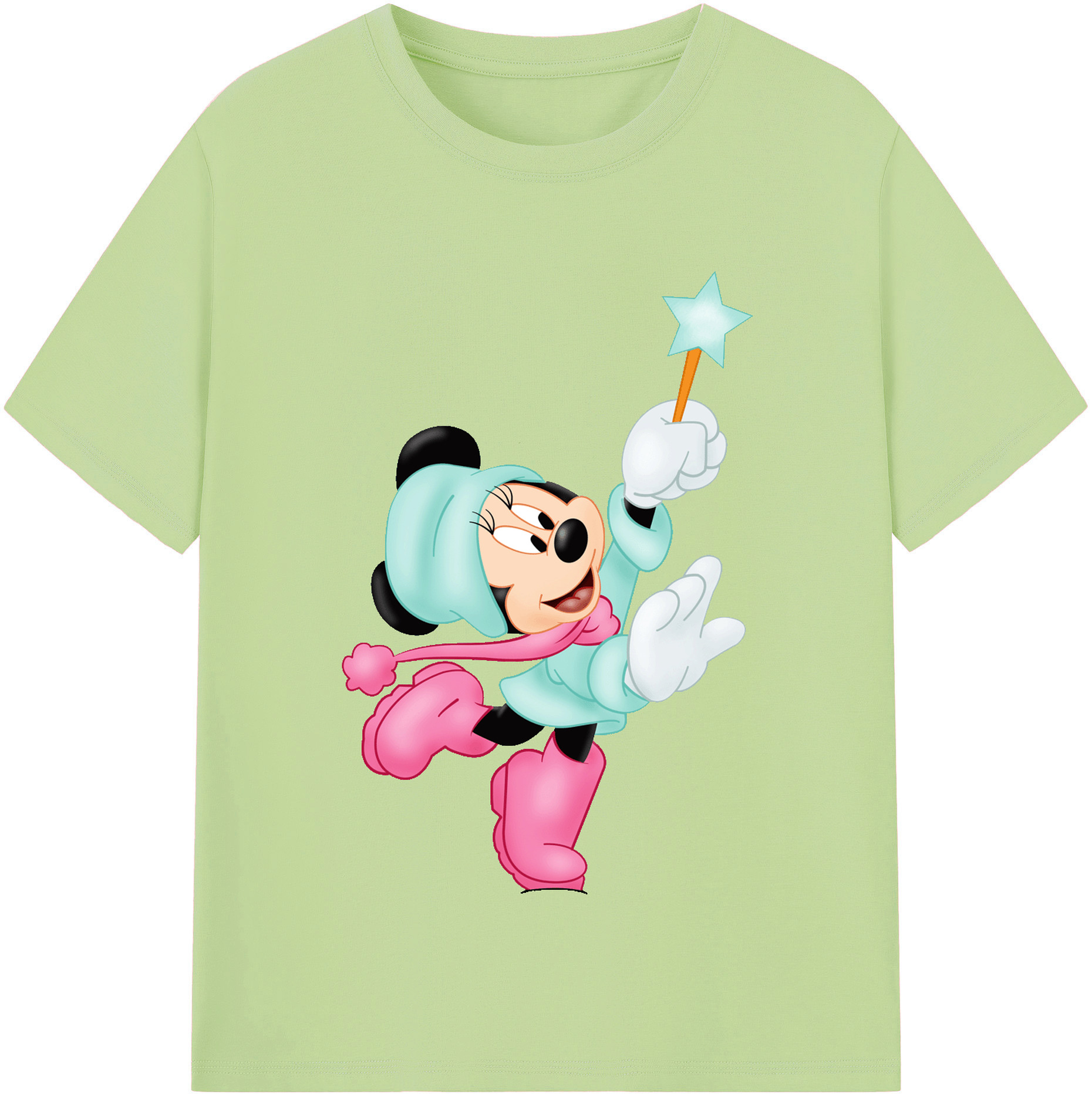 （画像用） ミッキーマウス Mickey Mouse 綿100％半袖Tシャツ（フロントプリント）